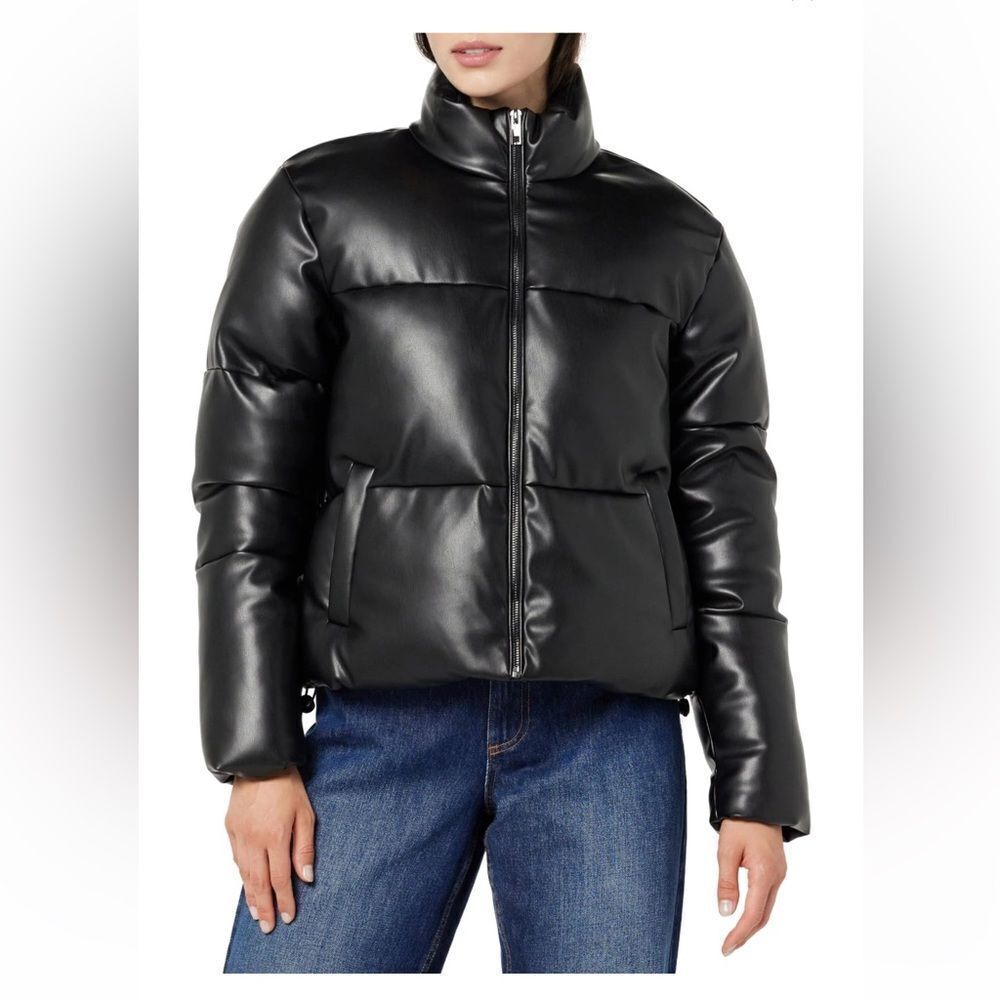 NEW The Drop Vegan  Leather Puffer Jacket